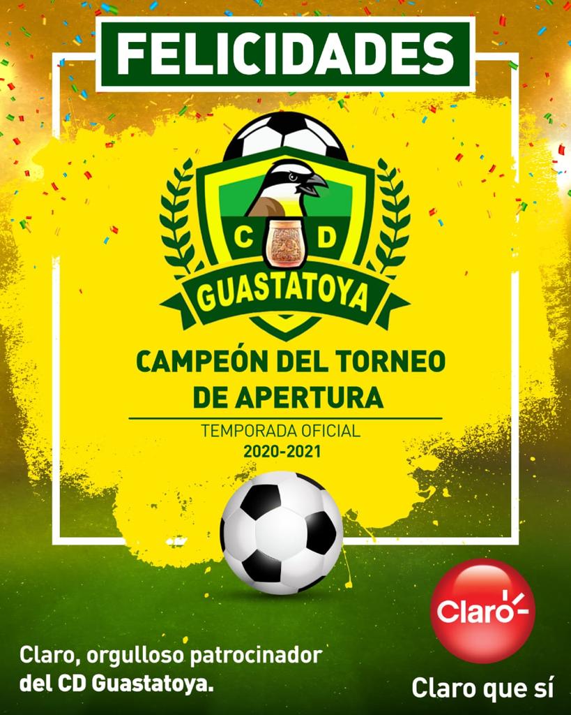 Claro RETELECOM, Distribuidor Autorizado, Felicitan al Club Guastatoya por lograr su Tercer Sol..