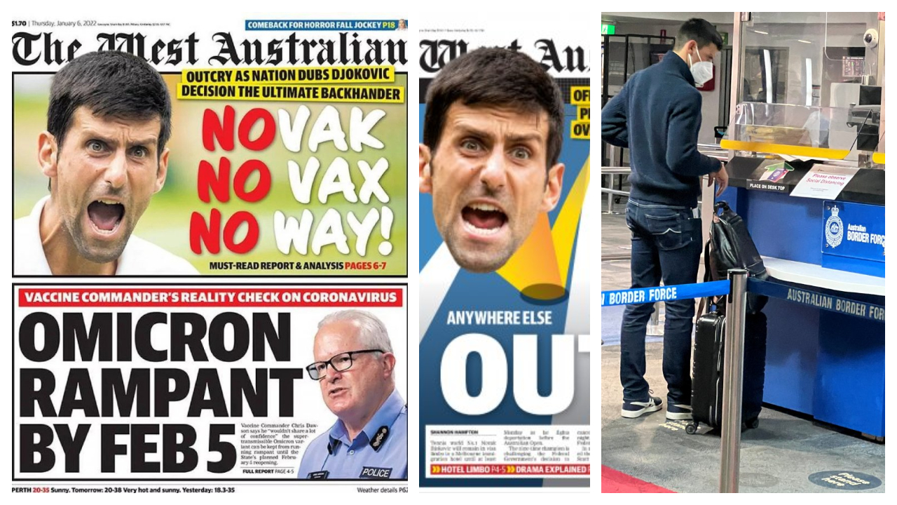 Novak Djokovic, en serios problemas en Australia