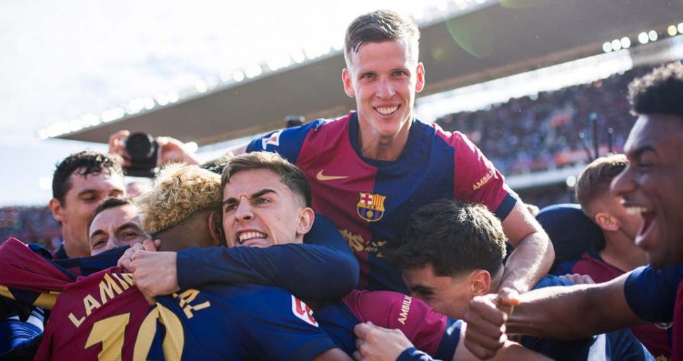 El Barcelona cerca de la gloria ante el Espanyol en la liga de España